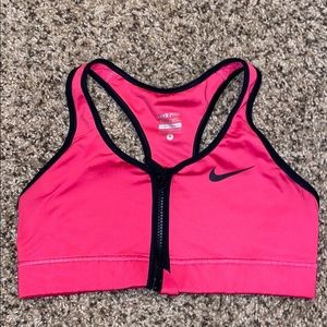 Nike zip up sports bra